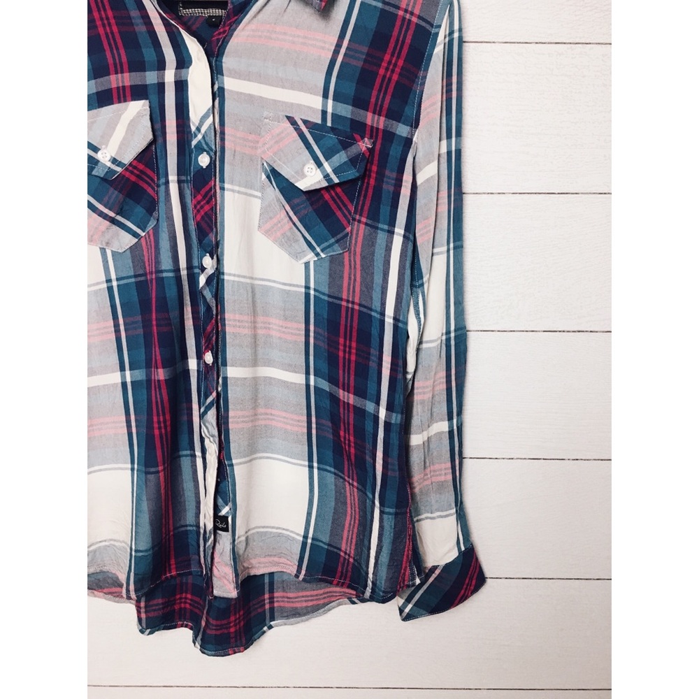Rails | Carmen Plaid Button Down Shirt in Blue - Picture 4 of 7